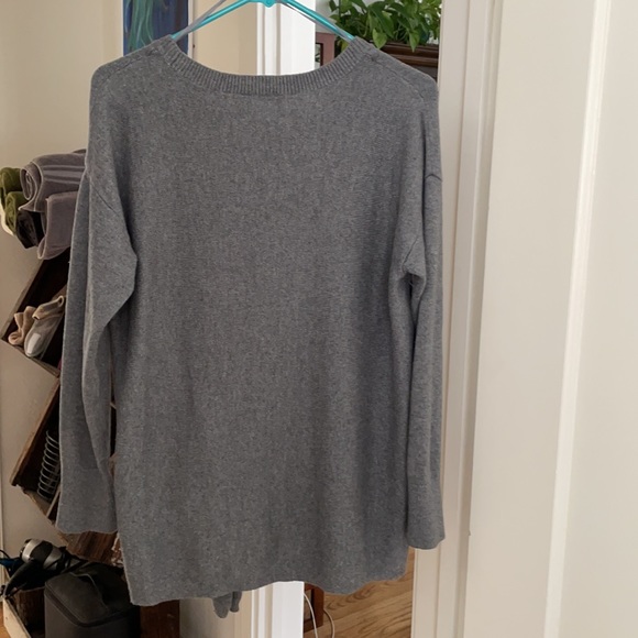 Loft tie-front sweater, medium, grey - Picture 2 of 3